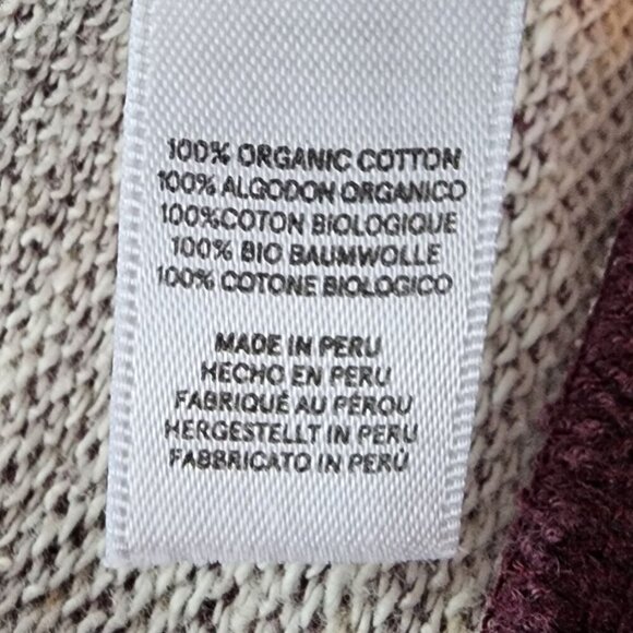 Alternative Apparel Organic Cotton Striped Marron Gray Knit Sweater Mens Large - Picture 7 of 8